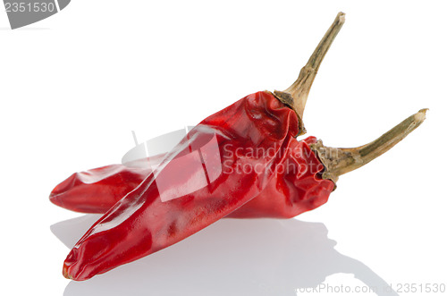 Image of Two red hot chili pepper