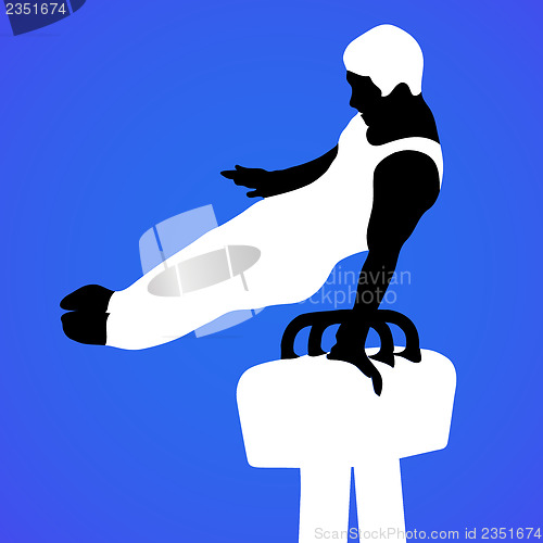 Image of Gymnast on Pommel Horse Silhouette