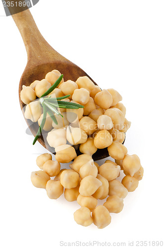 Image of chickpeas over spoon 