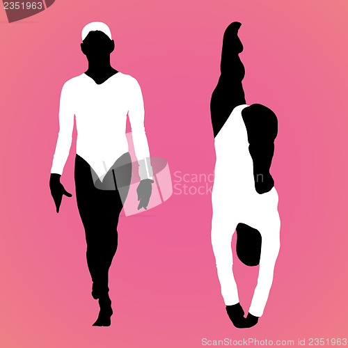 Image of Girls gymnast silhouettes