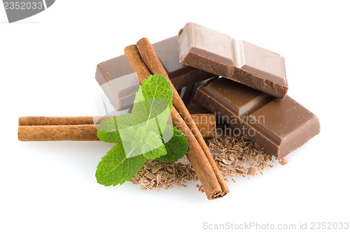 Image of Closeup detail of chocolate parts