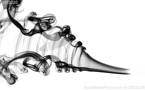 Image of black abstraction: smoke pattern with curves 