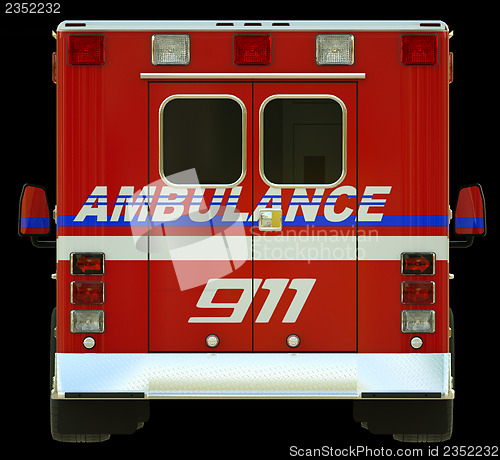 Image of Ambulance: Rear view of emergency services vehicle