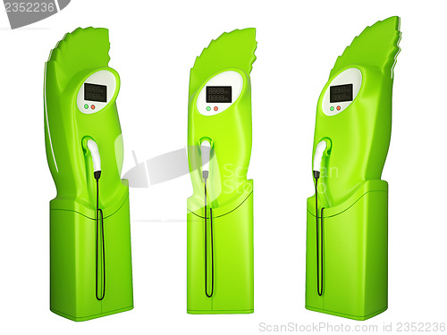 Image of Green transportation: group of charging stations