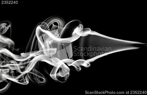 Image of Abstract white pattern: smoke swirls and curves