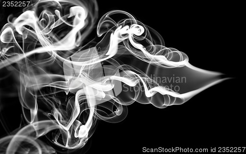 Image of Abstraction pattern: white smoke shape and curves 