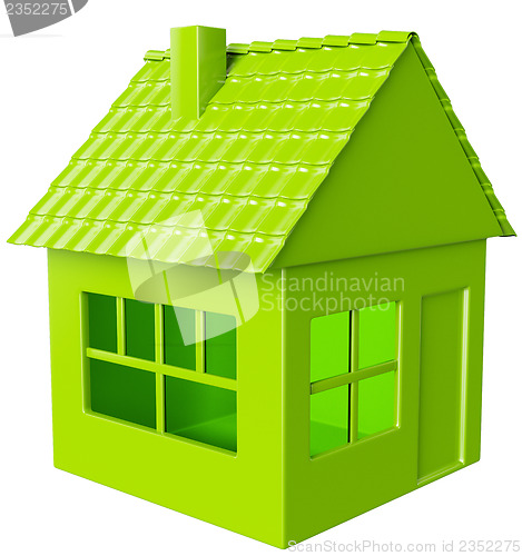 Image of Realty and real assets: green house isolated