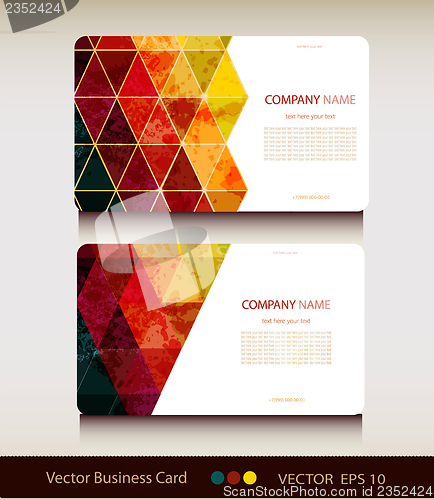 Image of Set of abstract geometric business card