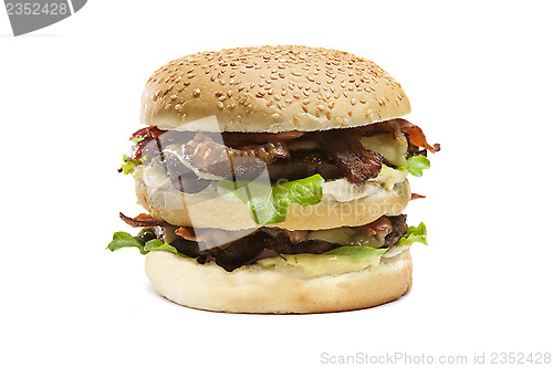 Image of Double hamburger isolated