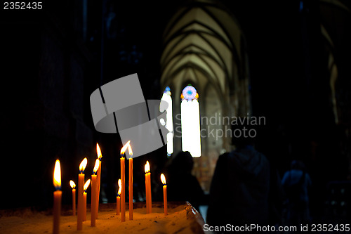 Image of candles in the Catholic Church