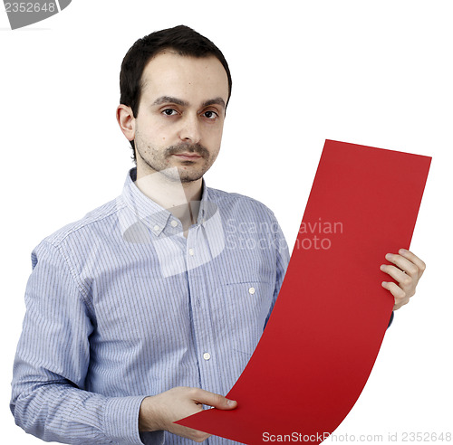 Image of Man holding a paper