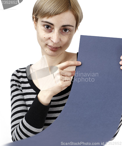 Image of Woman holding a paper