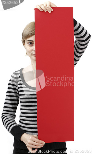 Image of Woman holding a paper