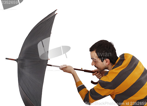 Image of Man with umbrella