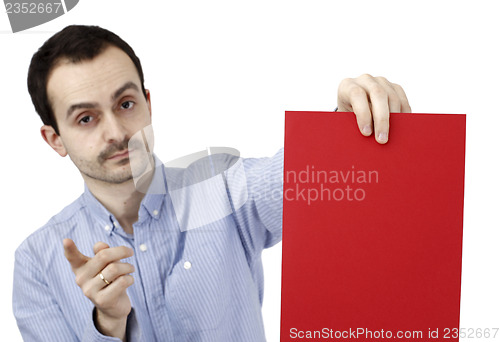 Image of Man holding a paper