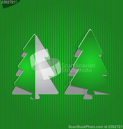 Image of Christmas cutout paper tree, minimal background