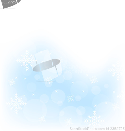 Image of Christmas winter background with snowflakes