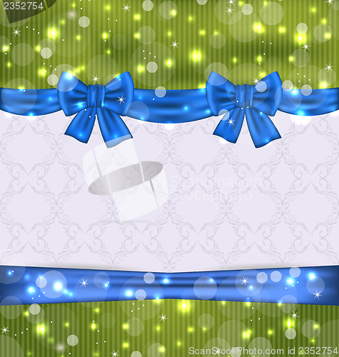 Image of Christmas background with ribbon bows