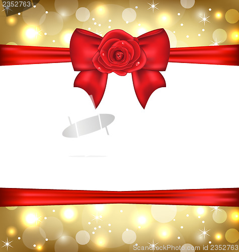 Image of Holiday glossy packing with gift bow and rose