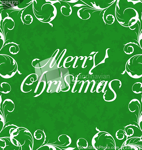 Image of Christmas card, Merry Christmas lettering