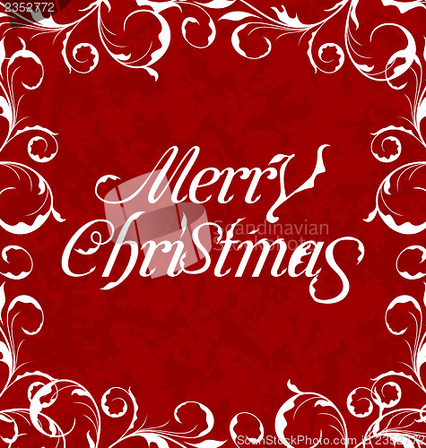 Image of Christmas card with floral text