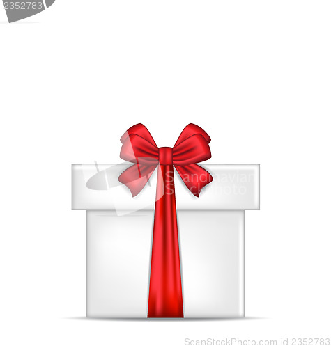 Image of Gift box with red bow isolated