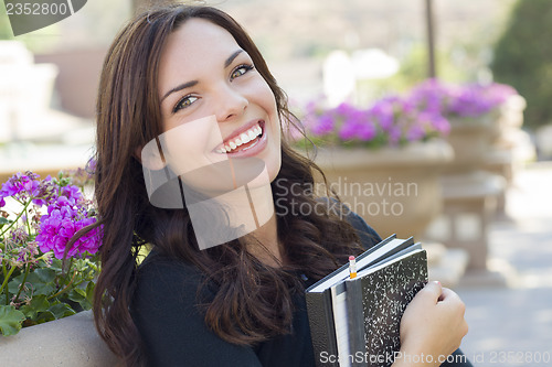 Image of Pretty Young Female Student Portrait on Campus