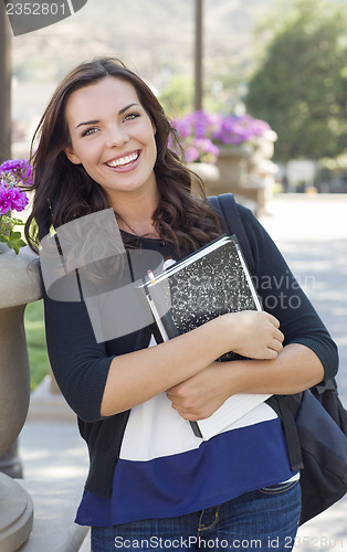 Image of Pretty Young Female Student Portrait on Campus