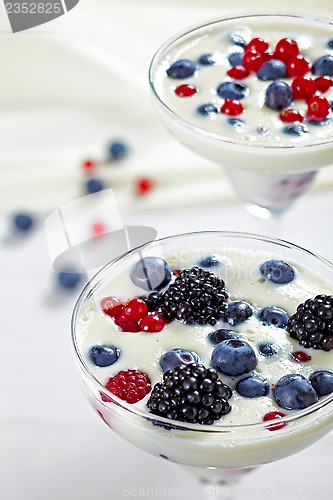 Image of dessert with fresh berries