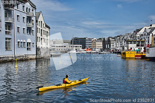 Image of Brosundet Aalesund in kayak