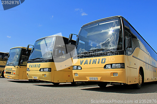 Image of Row of Yellow Buses