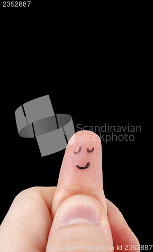 Image of White hand on black