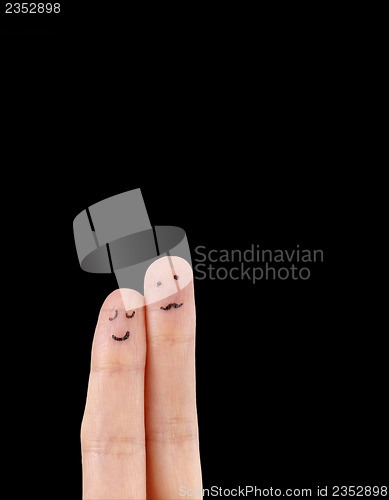 Image of White hand on black