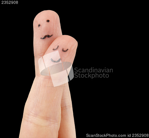 Image of White hand on black
