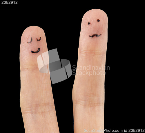 Image of White hand on black