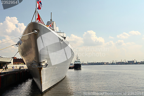 Image of Frigate at the pier