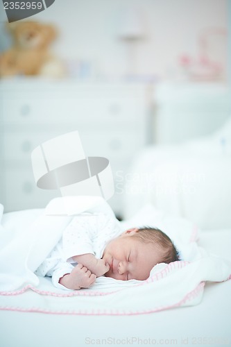 Image of Baby Girl Sleeping in Her Room