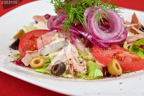 Image of chicken meat filet salad