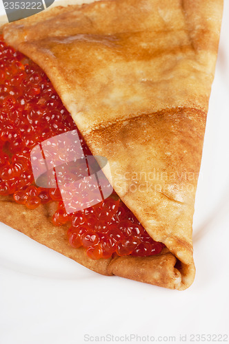 Image of Pancake with red caviar