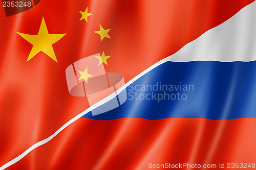 Image of China and Russia flag
