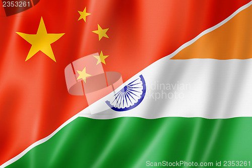 Image of China and India flag