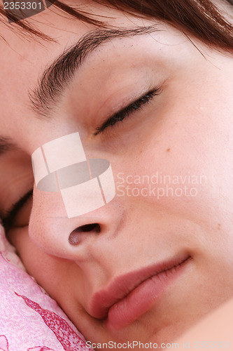 Image of Beautiful young woman sleeping.