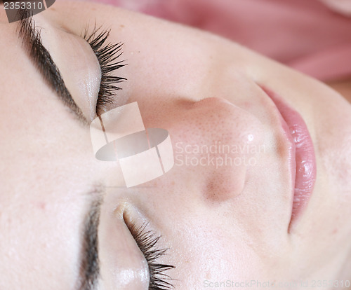 Image of Beautiful young woman sleeping.