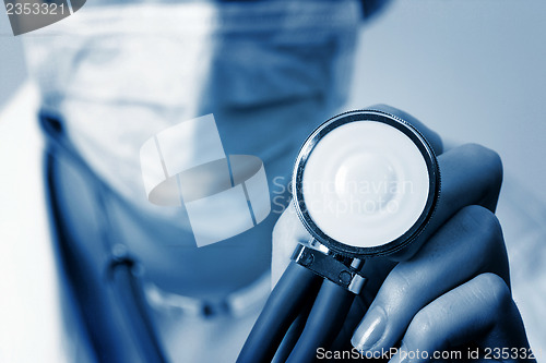 Image of Young doctor with stethoscope.