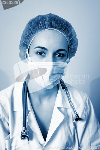 Image of Young doctor with stethoscope.