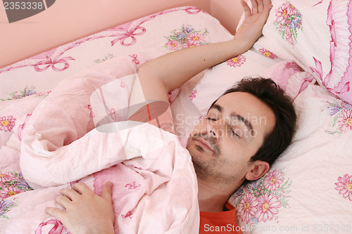 Image of Portrait of a young man sleeping.