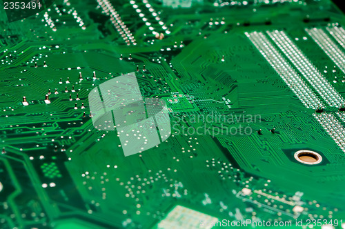 Image of circuit board background of computer motherboard