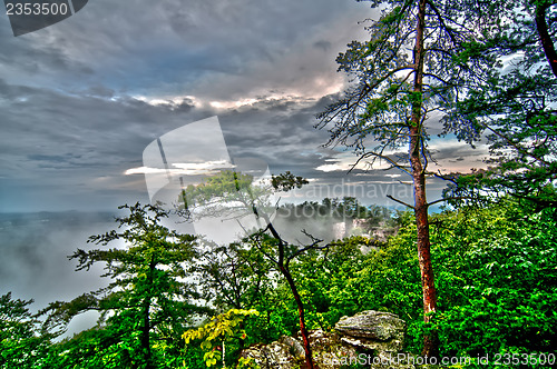 Image of crowders mountain views with clouds and fog