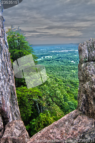 Image of crowders mountain views with clouds and fog