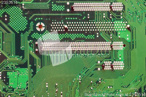 Image of circuit board background of computer motherboard